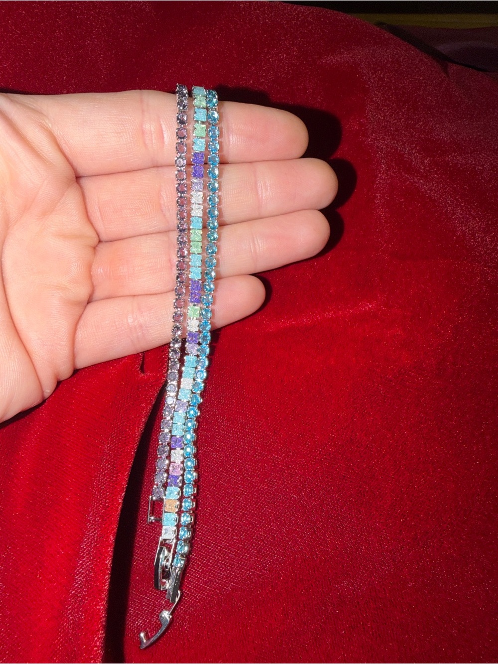 Multicolor Crystal Tennis Bracelet - Women's Jewelry